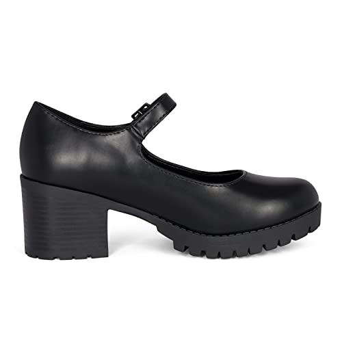 STYLISH S SAMA - Women's Lug Sole Platform Chunky Stacked Heel Mary Jane Shoes with Adjustable Ankle Buckle2