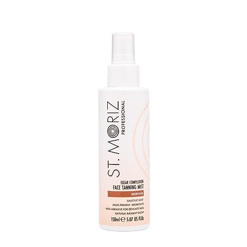 St Moriz Professional Clear Complexion Tanning Face Mist | Fast Drying Buildable Fake Tan Spray | With Salicylic Acid to Help Prevent Breakouts | Kind to Skin | Natural Buildable Face Glow | 150ml