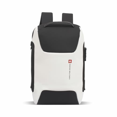 Image of SWISS MILITARY LUKE 23L 15.6 inch Laptop Backpack for Men & Women, Polyester, Padded Laptop & iPad Compartment, USB A & C Charging Port, TSA Lock, Multiple Quick Access Pockets, Keychain Holder