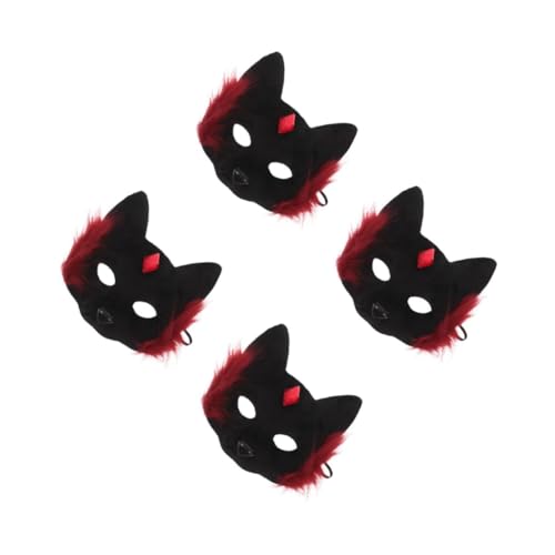 Masque chat Halloween peluche Healeved pour déguisement de groupe carnaval