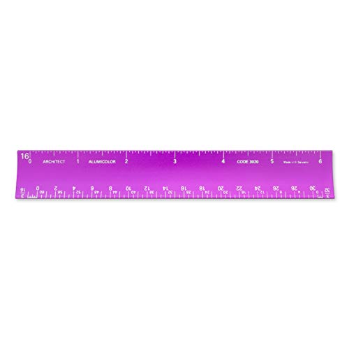 Image of Alumicolor 6-inch Aluminum Architect Hollow Scale for School, Office, Art and Drafting, 6IN, Purple