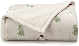 Cuddl Duds Sherpa Fleece Plush Throw (Snowman)