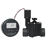 Temporizador de riego vidaXL Temporizador de Agua Automático con Válvula Solenoide Válvulas de Bola Impermeable Manguera Aspersión Patio Exterior Plantas Flores