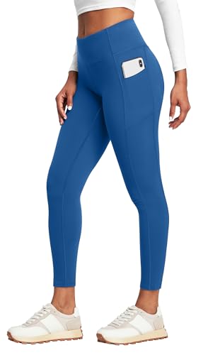 Heathyoga Leggings with Pockets for Women Tummy Control High Waist Yoga Pants with Pockets for Workout Athletic Leggings Indigo