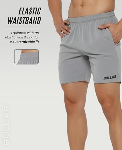 Image of BULLAR Premium Polyester Training Shorts Combo, Gym wear, Running, Sports,Workout Dryfit, Quick Dry Shorts with Drawstring