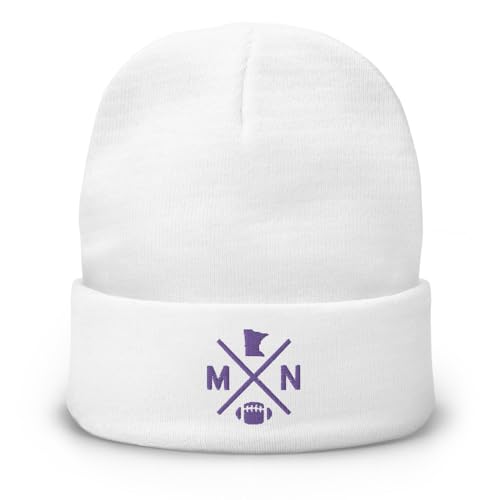 Minnesota Football Retro MN Cross Winter Beanie Cap Hat White