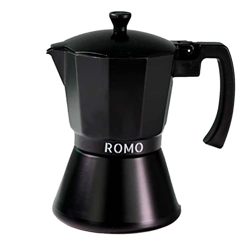 Romo. Cafetera Italiana De Aluminio Para 6 Tazas. Apta Para Todos Los Fuegos (9 Tazas)