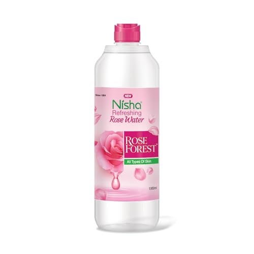 Image of Nisha Refreshing Rose Water For Face 1000ml | Gulab Jal For Face | Skin Toner For Glowing and Hydrating Skin | Pore Tightening | Balances pH |Makeup Remover| All Skin Types | Face Toner For Women Men