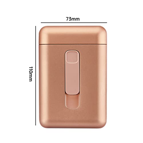 Pitillera con encendedor recargable portátil sin llama y resistente al viento USB 5