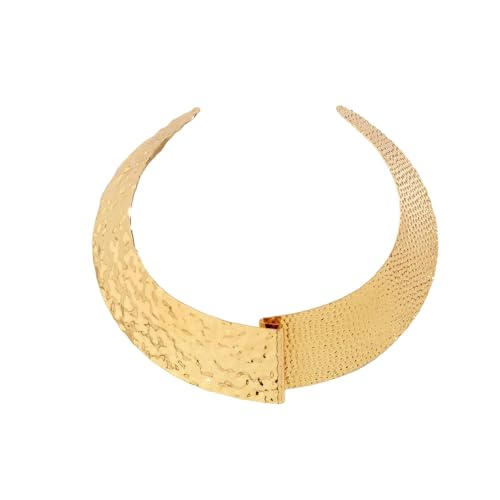 Collar de torques africanos dorados de alambre de metal grueso estilo punk unisex