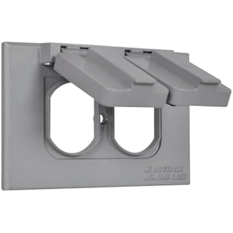Sealproof 1-Gang Duplex Horizontal Weatherproof Outlet Cover, Single Gang Duplex Electrical Power Receptacle Protector, UL Listed Cover