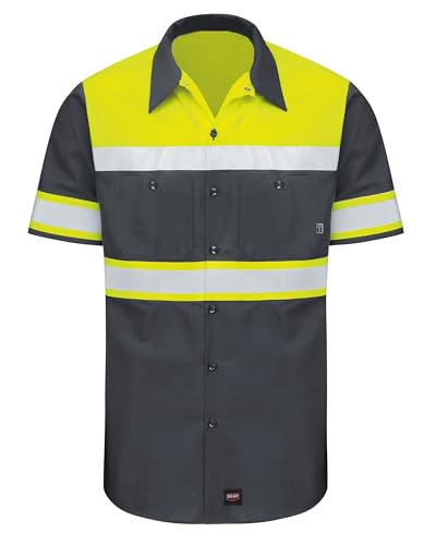 Image of Red Kap Men's Hi-vis Ss Colorblock Ripstop Work Shirt-Type O, Class 1