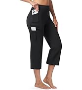 Casei Women's 21" Yoga Capris High Waisted with Pockets Cargo Capri Pants Straight Leg Casual Wor...