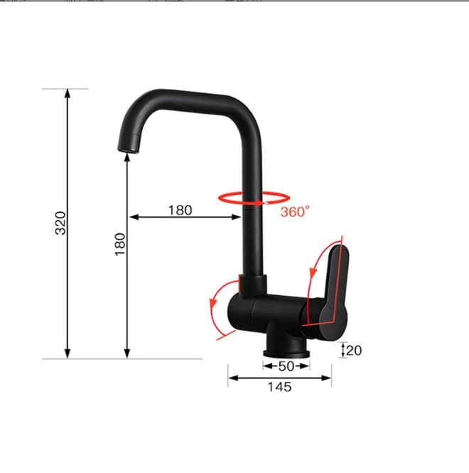 Amazon | Hefo キッチン水栓 台所蛇口 冷熱混合栓 水道蛇口 ☆7