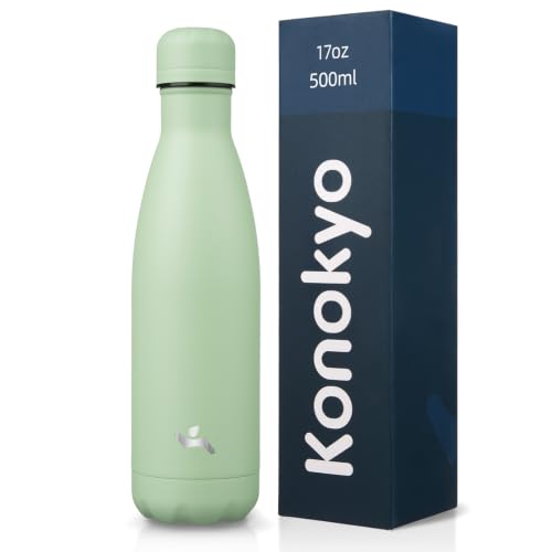 Konokyo 17 oz Insulated Stainless Steel Water Bottle, Macaron Green