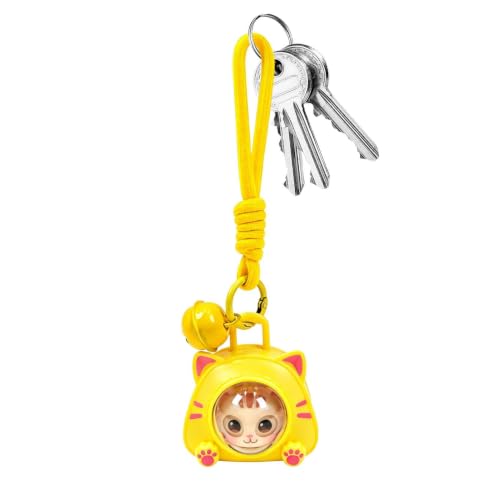 Bonito llavero de gato con ojos cambiantes, colgante portátil para bolsa y accesorio de decoración de mochila para viajes escolares, viajes diarios, salidas informales, llaves de cartera y aspecto