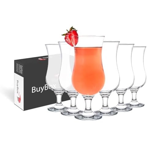 the mask el turko Large Hurricane Glass Set Of 6 Pcs 15.5 Oz / 460 Ml Milkshake,Tall Cocktail Glasses, Mojito, Margarita, Sangria, Pina Colada Glasses, Stemmed Big Coupe Glassware Cover