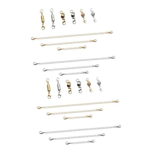 EXCEART Piezas Extensor De Joyería Extensión De La Cadena Del Collar Cierre De Langosta Magnético Cadena Extensora De Tobillera Collar De Mujer Cadena De Caja Perder Esférico