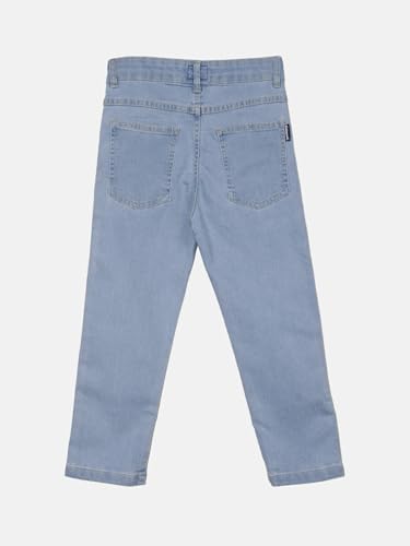Image of KiddoPanti Boys Full Length Stretchable Straight Fit Washed Denim Jeans