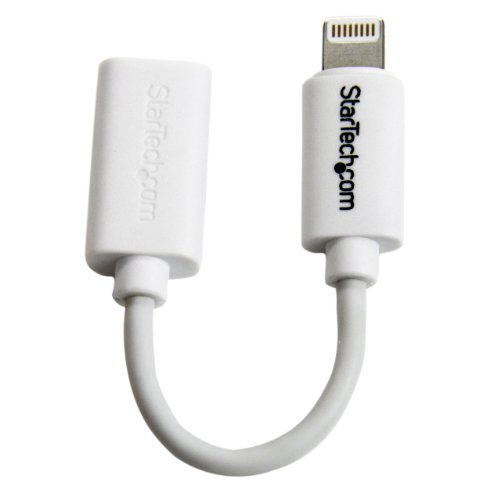 StarTech.com White Micro USB to Apple 8-pin Lightning Connector Adapter for iPhone / iPod / iPad - Apple Lightning to Micro USB 2.0 Dongle (USBUBLTW)
