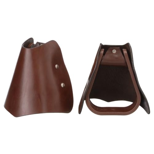 Royal King Med Brown Leather Hooded Stirrups Youth