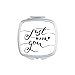 Just For You Quote Handwrite Mirror Square Portable Hand Pocket Makeup