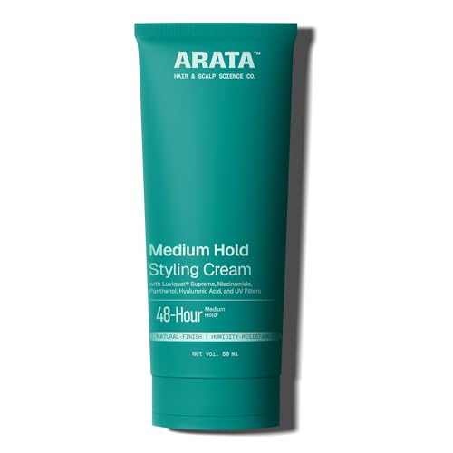 Arata Natural Styling & Hold Hair Cream With Organic Flaxseed & Olive Oil || All-Natural Vegan & Cruelty-Free || Styling & Hair Growth Formula For Women & Men (50 Gm)