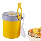 Tarro de almuerzo, tarro de comida aislado - Contenedor de sopa de alimentos | Tapa sellada compacta de acero inoxidable de 15.87oz, olla de comida caliente lavable en lavavajillas al vacío con
