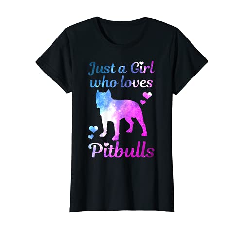 Donna Just A Girl Who Loves Pitbulls Pitbull mamma cane mamma regalo Maglietta