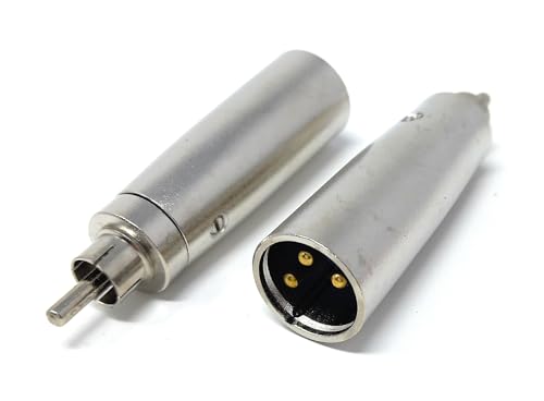 DRUT 1pcs. XLR Male Plug 3 Pins to RCA Phono Plug Mono Audio Cable Converter Adapter (Silver) - Image 2