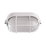 LuzConLed - Aplique Estanco Oval Rejilla Máx.60W Blanco - ENVÍO DESDE ESPAÑA