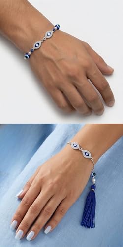 Image of Mahi Rakhi for Brother and Bhabhi with Studded Crystals and Tassels (PARCOL1105521PR)