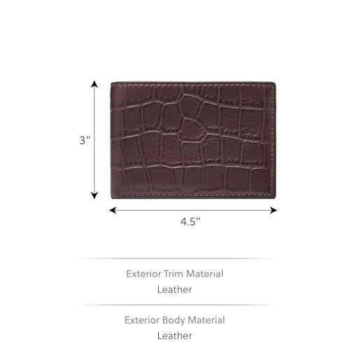 Image of Fossil Men's Front Pocket Wallet, Derrick Mink Croco, One Size
