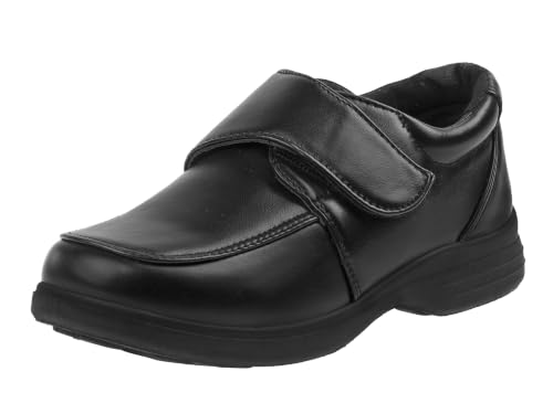 Josmo Josmo Boys Dress Shoes - Black-Strap School Uniform Derby Shoes Loafers (Size 2 Big Kid)