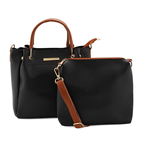 LAPIS O LUPO Hand bag Top Handel For Women small Synthetic Leather ladies Crossbody Sling Purse Travel Shoulder Strap Combo (Set of 2)