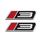 uwwwing 2Pcs Chrome 3D Metal Stage 3 Logo Car Trunk Roush Emblem Turbo GT Badge Sticker Decal (Silver&Red&Black)
