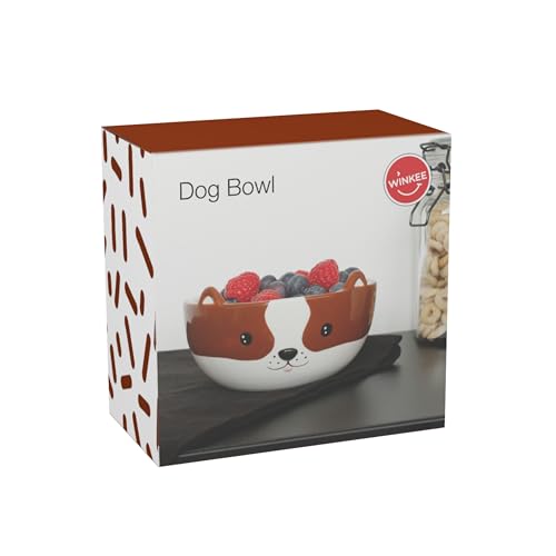 Winkee - Hündchen Müslischale Bino I Süße kleine Schüssel aus Keramik mit Hund-Öhrchen I Hunde Geschenk aus Steingut