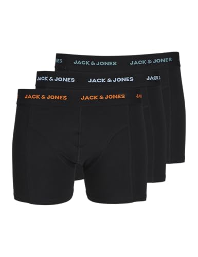 JACK&JONES Herren JACMARVIN SOLID Trunks 3 Pack Boxershorts, Black/Pack:Black-Black, L 1
