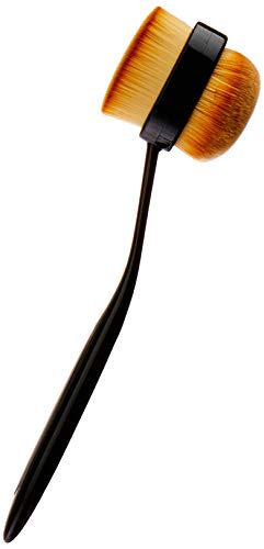 Pincel Oval Duo para Maquiagem, Cerdas Arredondadas e Cerdas Retas, 1513, Marco Boni, Preto, 1 Unida