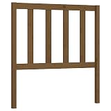 vidaXL Cabecero de Cama Cabezal Dormitorio Estructura Habitación Mobiliario Muebles Decoración Adorno Madera Maciza de Pino Marrón Miel 96x4x100 cm