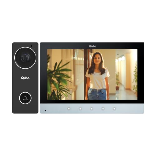Image of Qubo InstaView Edge Wired Video Door Phone | 2MP Full HD Camera, 7-inch TFT Display, 150 Wide View, Motion Detection, IR Night Vision, Auto Recording, Door & Gate Unlock, 128GB SD Card Support