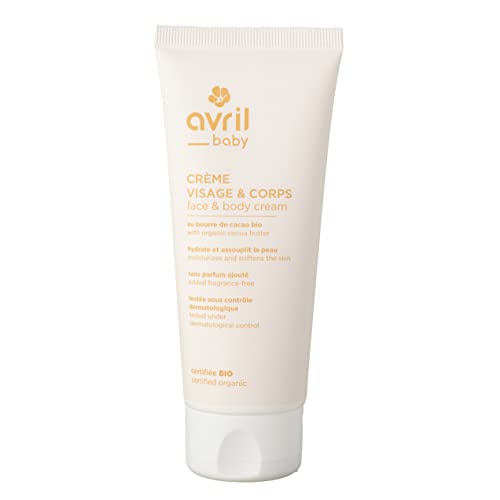 Avril - Crème Visage & Corps Bébé - Haute Tolérance - Beurre de Cacao Bio - Sans Parfum Ajouté - 99% d'Origine Naturelle - Certifié Bio Ecocert - Fabriqué en France - 100ml