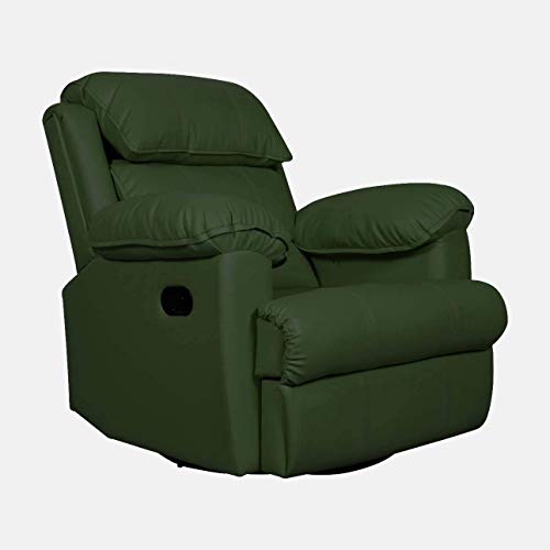 Image of Diana Recliner, Ultra Comfortable and Durable Ergonomic Single Seat Reclining Sofa, Living Room Recliner Chair with Thickened Padded Arm /Back, Leatherette, Green Color