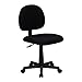 Embroidered Low Back Ergonomic Fabric Swivel Task Chair Black/Black/22.5" L x 25" W x 37.5" H