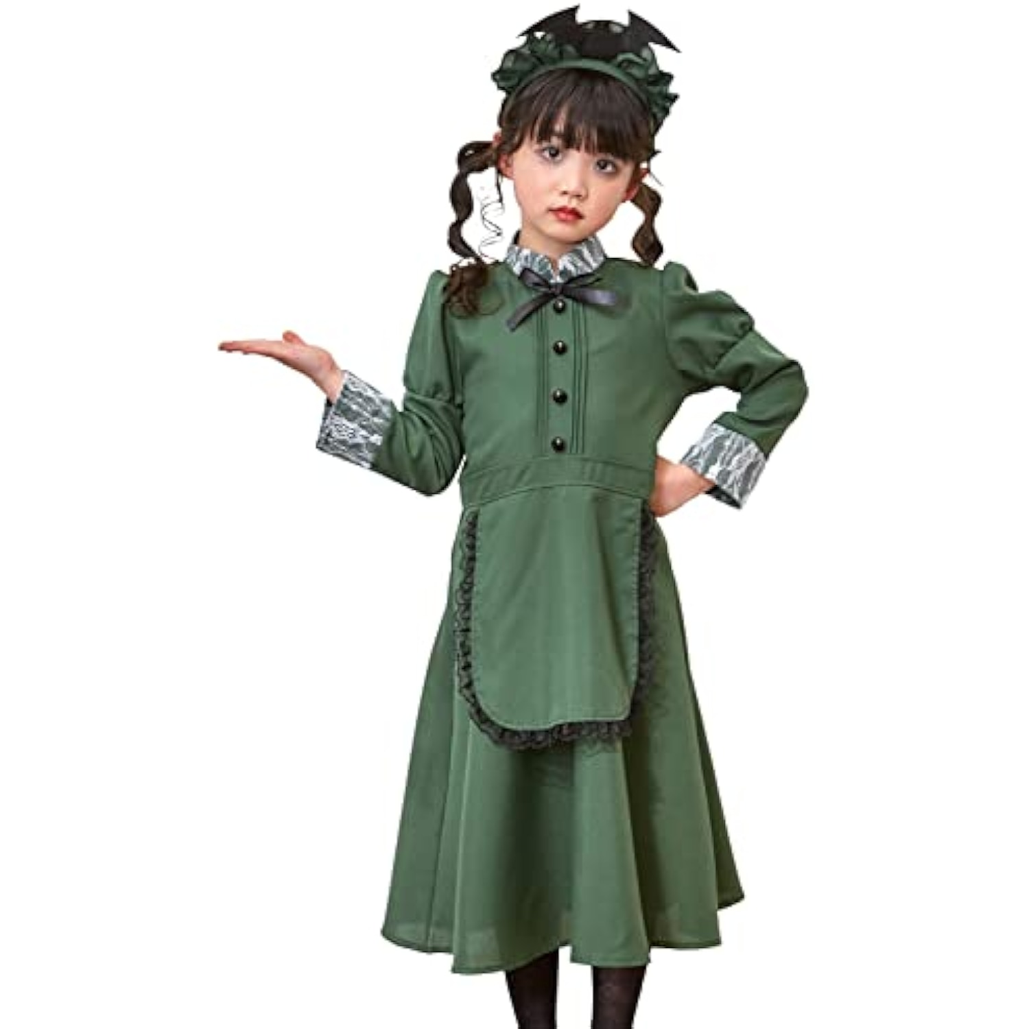 クリアストーン(Clearstone) コスプレ ハロウィン 洋館メイド キッズ 140cm 女の子 グリーン 詳細画像1