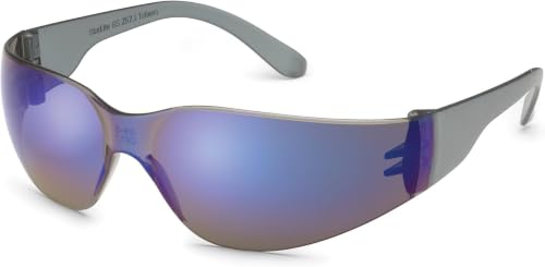 Gateway Safety 469M UL-Certified StarLite Safety Glasses Blue Mirror Lens Gray Temple 1-Pack