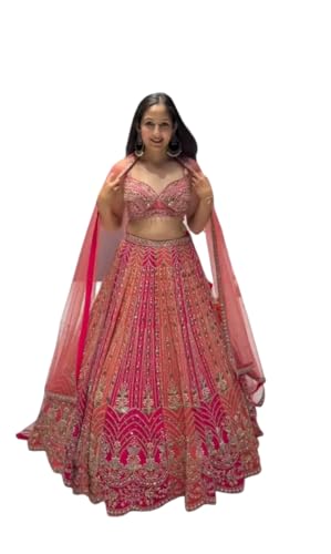 Indian Ready to wear Lehenga Choli for Women Flared Party Night with Stitched Blouse for Women.