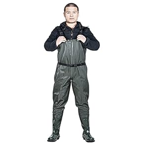 Vissende Borstwaders Dikke PVC 100% Waterdichte Vliegvissen Waders Met Laarzen Hunting Bootfoot Met Cleated Solefor Mannen En Vrouwen,Groen,45 EU
