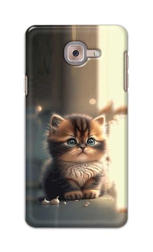 Image of Plastic Printfidaa Printed Hard Back Cover Case For Samsung Galaxy J7 Max Back Cover (Cute Cat) -112, Multicolor