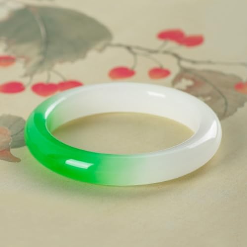 Semi-Mountain Semi-Water Quartz Rock Gemstone Bracelet for Women Bangle - Turquoise Flat Bead Design3